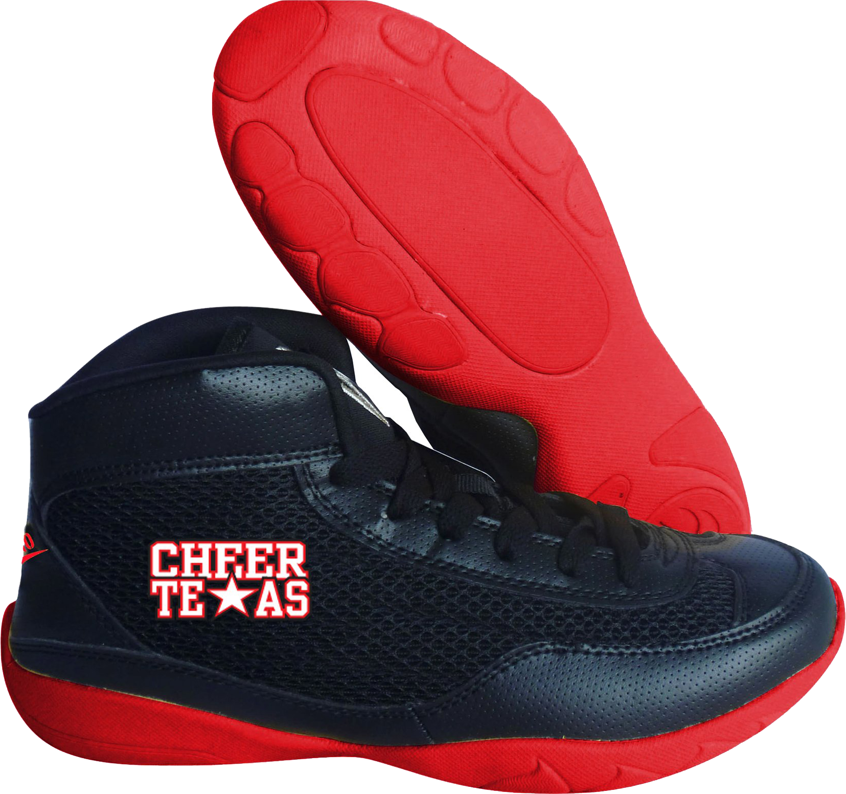 Black high top cheer top shoes