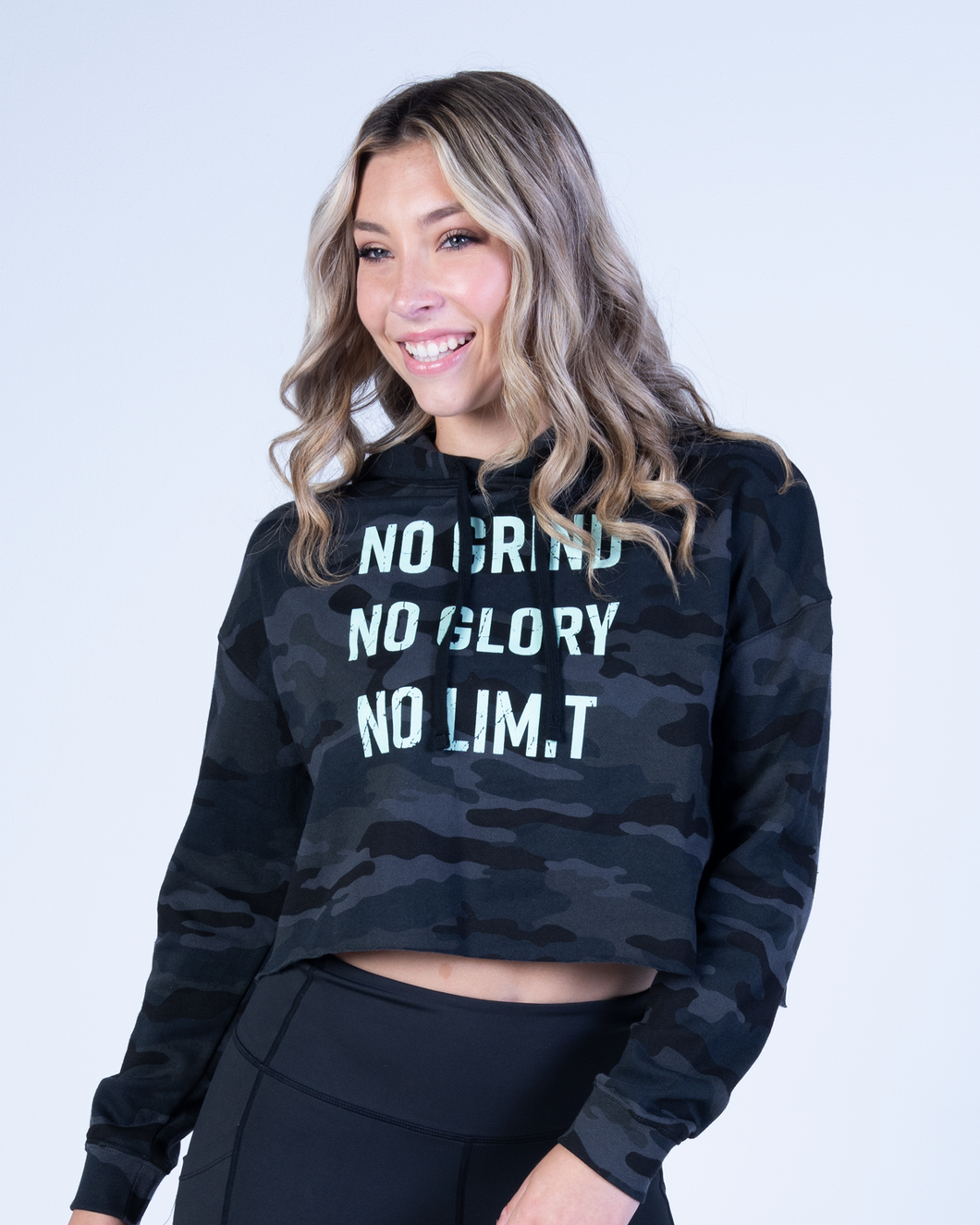 FLYGIRL Camo Cropped Hoodie-All Sizes